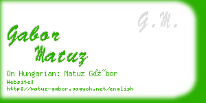 gabor matuz business card